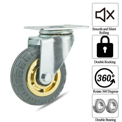 Noiseless Furniture Caster Wear Resistant Heavy Loads Swivel Caster With Brake Transporter Roller Wheel Shelf Cart Wheel