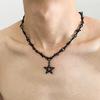 Punk Thorn Pentagram Pendant Necklace For Man Woman Hip Hop Clavicle Sweater Chain New Y2k Couple  Gothic Gift