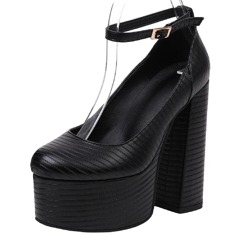 

Женские туфли-лодочки на платформе с высоким каблуком, новинка 2024 года, дизайнерские элегантные сексуальные черные, розовые, телесного цвета, свадебные танцевальные туфли для женщин, большого размера 34 чёрный