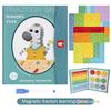 Wooden Magnetic Fraction Tiles Puzzle Manipulatives for Classroom Montessori Mathematical Parent-child Interaction Learning Toy