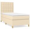 3142614 vidaXL Divan Bed with Mattress Cream 80x200 Cm Fabric