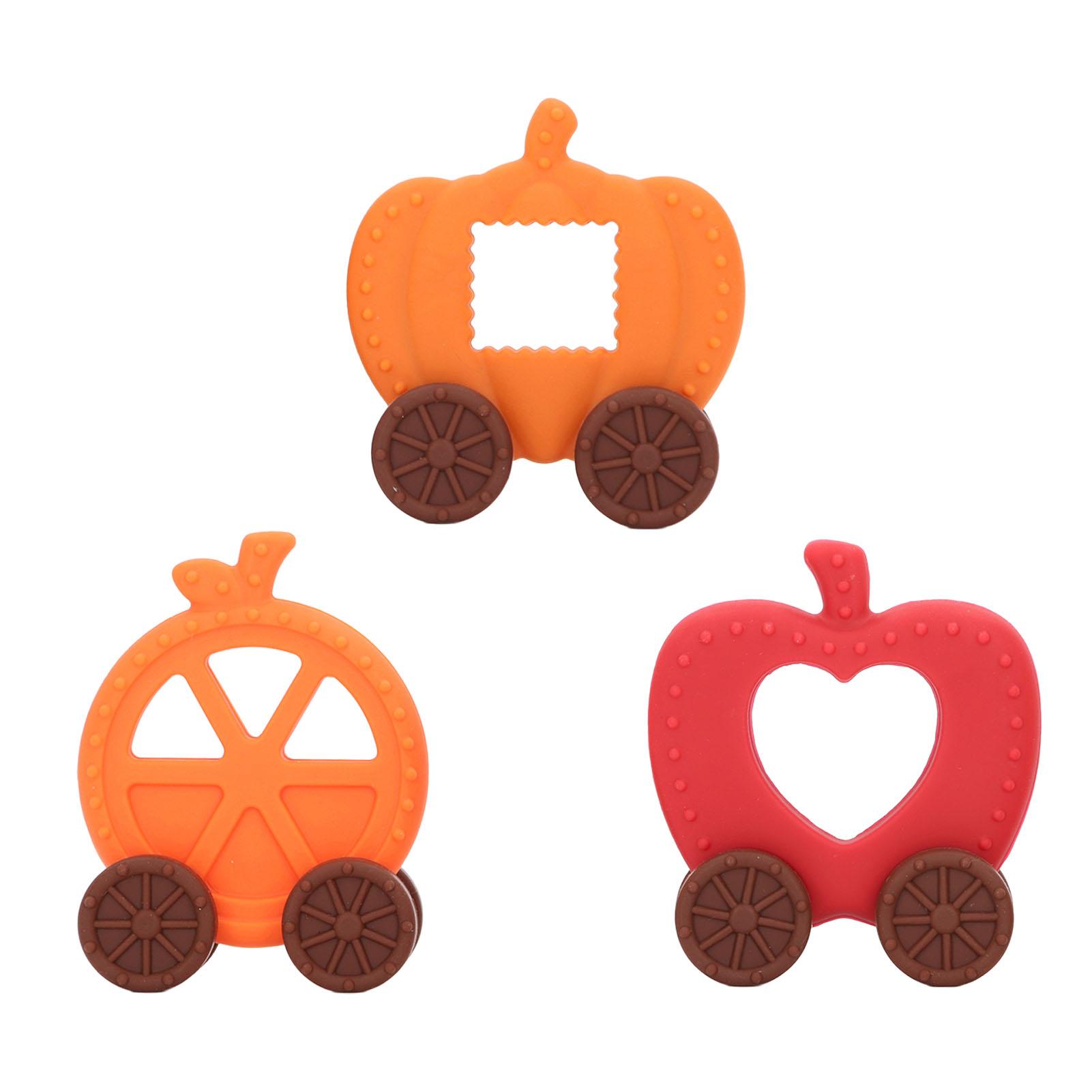 Baby Halloween Teether Toy Kit Halloween   Teething Chew Silicone Wahsable Teether Chew Toys for Toddlers Infants