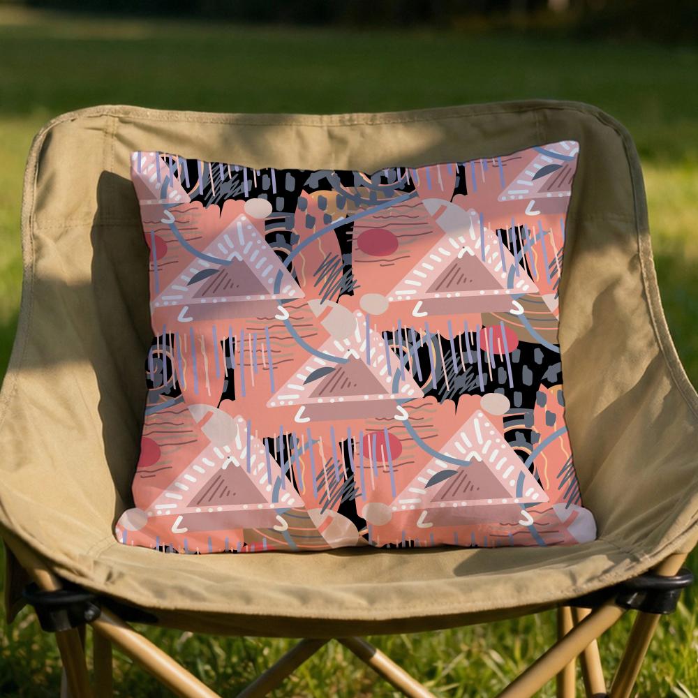 Colorful Patchwork Pattern Cushion Cover Soft Reversible  Durable Pillow Cover  MultiScene Use for Home  Car Daily Comfort