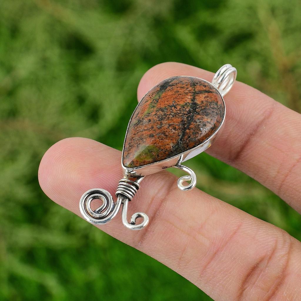 Dzień Córki Okazja Srebro 925 Kamień szlachetny granat trawiasty Elegancki żona Ślub Wisiorek