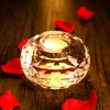 K9 Crystal Glass Tealight Candle Holder Geometric Faces Crystal Ball Clear Candlesticks Candlelight Dinner Romantic Decoration
