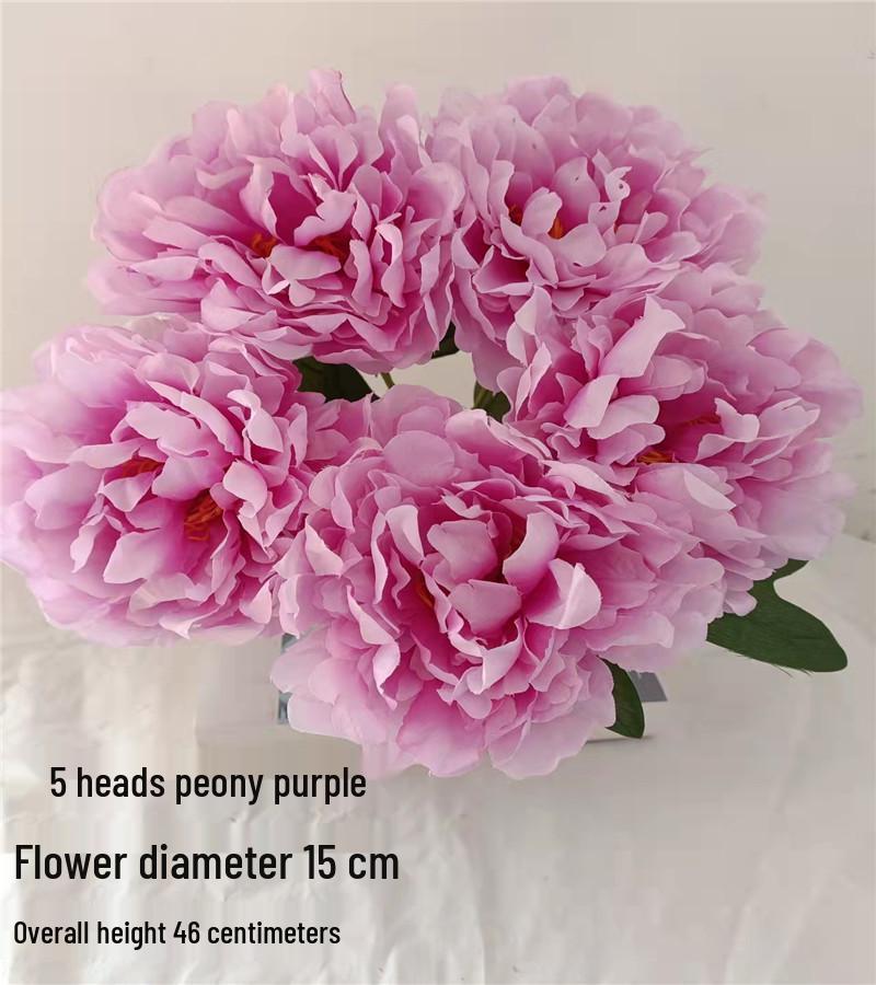 Pfingstrose Seidenblumenstrauß, 8 Köpfe - Künstliche Dekoration für Wohnzimmer & Hochzeit, Kostenloser Versand