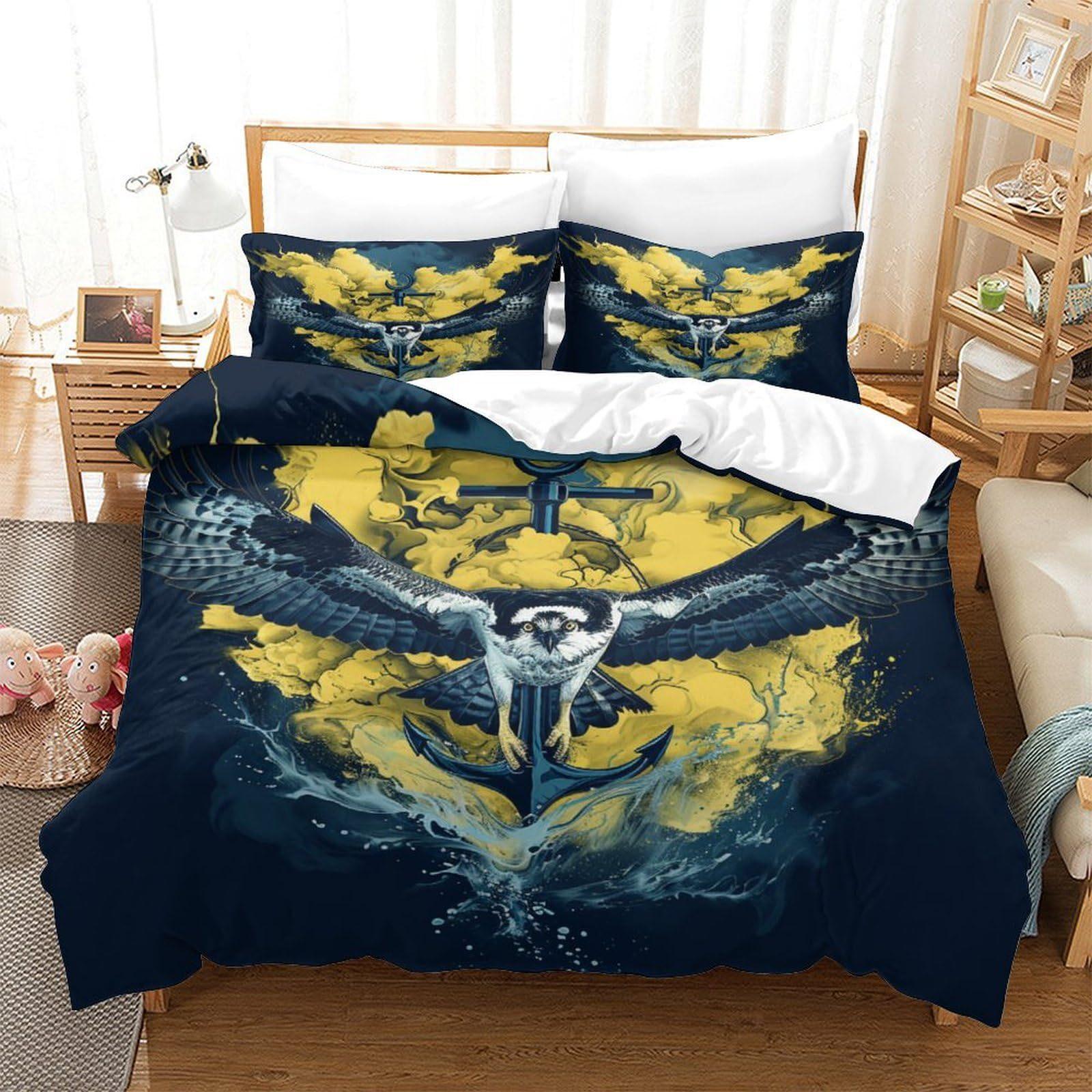 

Комплект постельного белья с цифровым принтом Eagle, комплект постельного белья с наволочкой, пододеяльник, комплект из трех предметов EU single 135*200