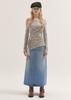 Beoteuneob Classic Washed Denim Long Skirt