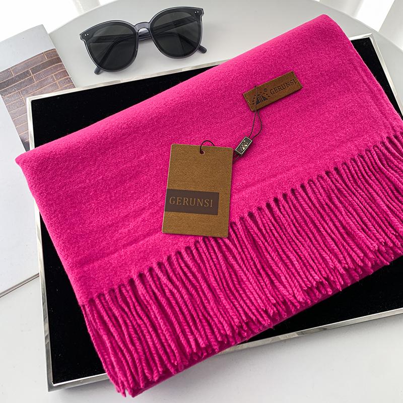 VISROVER New 20 Colors Woman Winter Scarf Fashion Female Shawls Cashmere Handfeeling Winter Wraps Solid Color Winter Hijab Gift