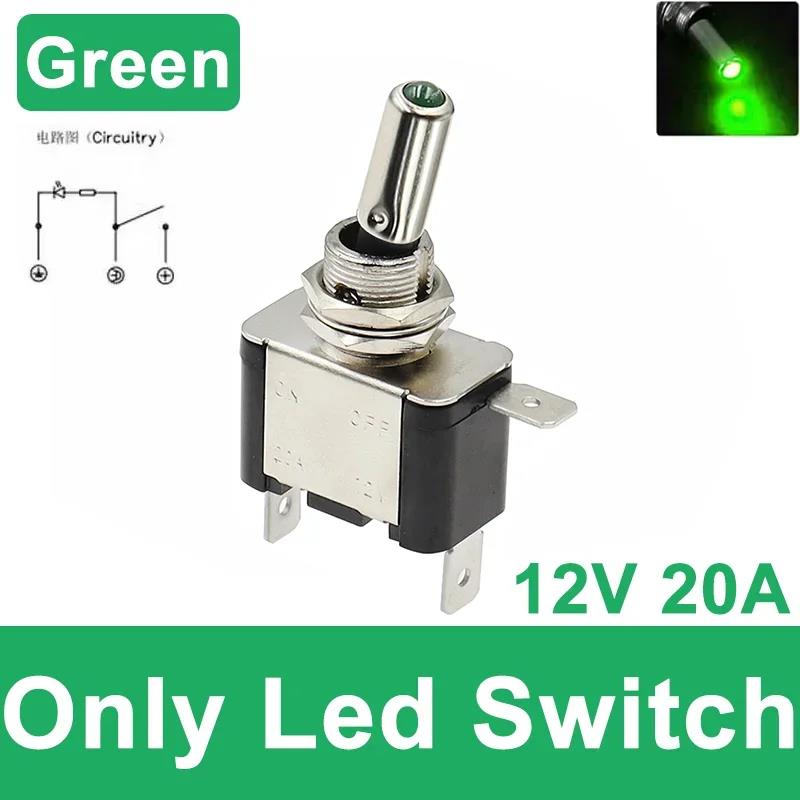 Auto Car Boat Truck Illuminated Led Toggle Switch With Safety Aircraft Flip Up Cover Guard 12V20A transparent Switches4