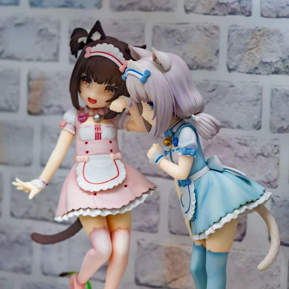 NEKOPARA 18CM Anime Cat Maid Figure - Chocolates Vanilla Cute PVC Collectible Static Doll Pretty Cat Style Model for Kids