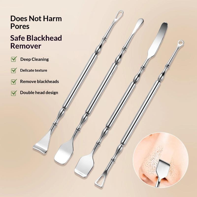 Rust Proof Stainless Steel Double Head Blackhead Remover Scraper Blemish Extractor for Long Lasting Skincare Use