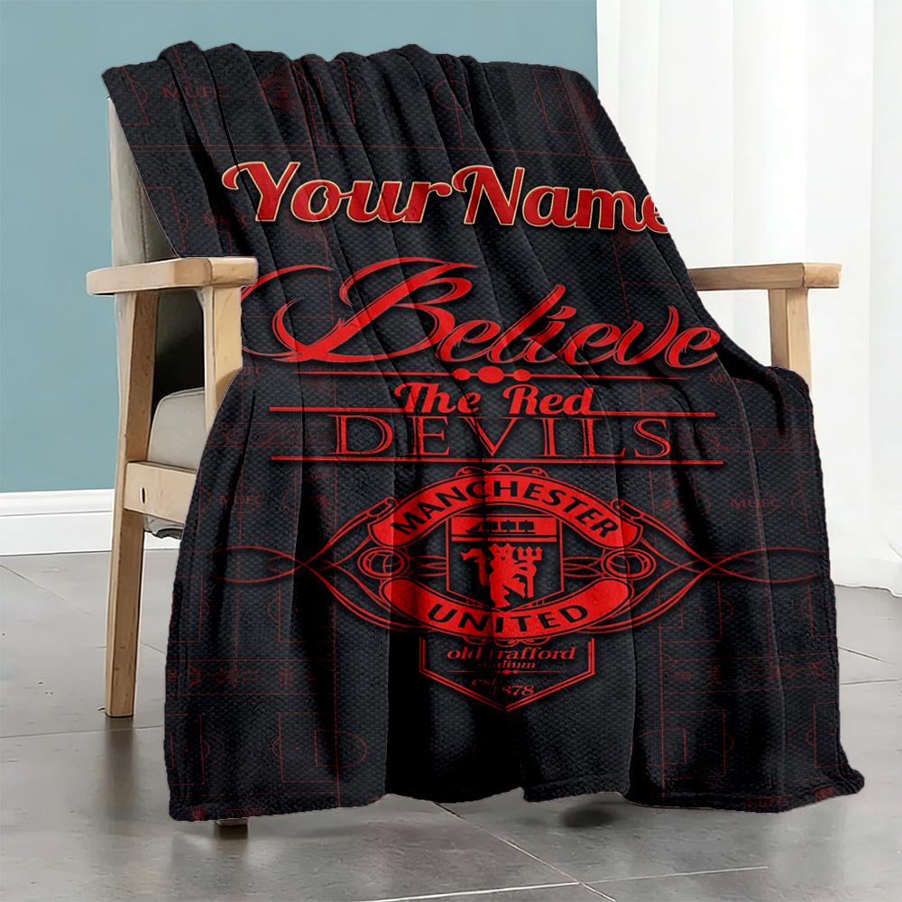 Manchester Personalized Name Blanket Multi-purpose Personalized Blanket Warmthful Decor Throw For Seaside Chair Office Livingroom