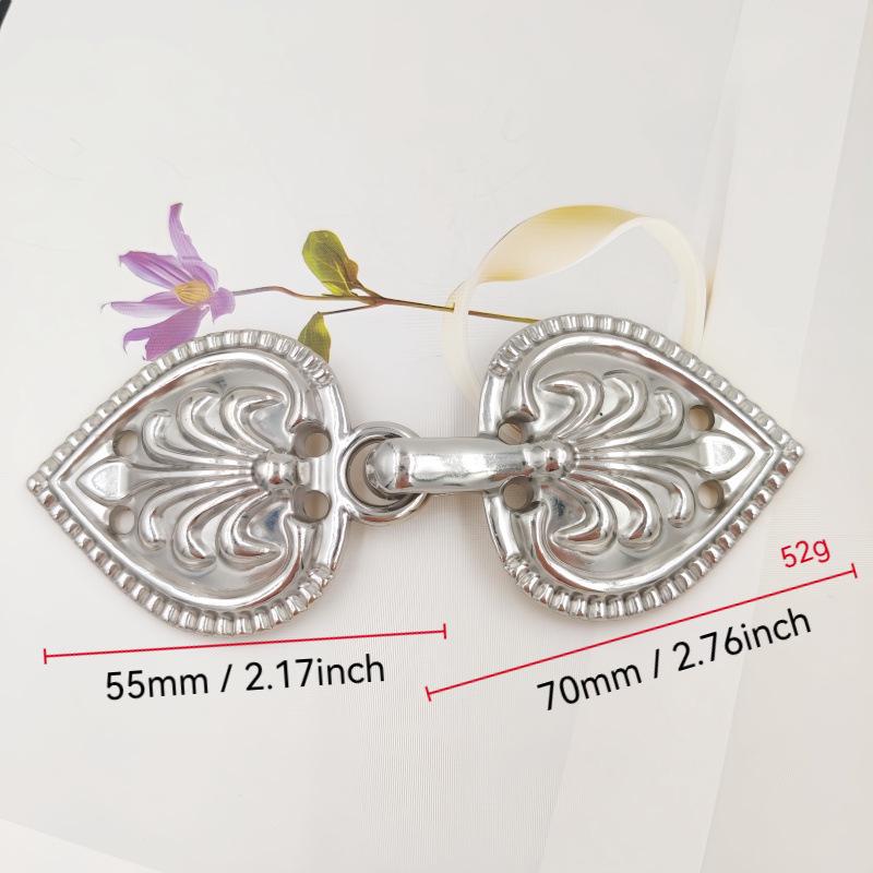 Chinese Retro Floral Metal Buckle Cardigan Qipao Buttons - DIY Clothing Accessories
