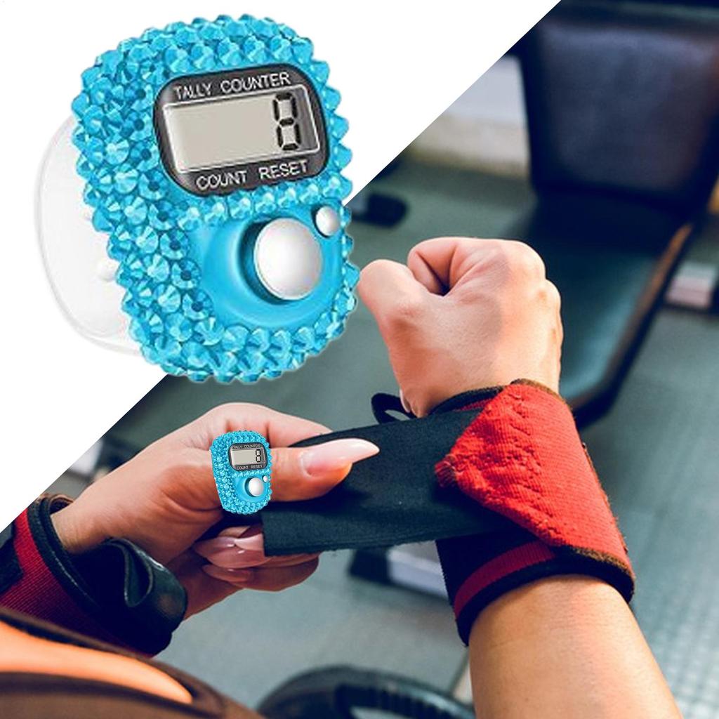LCD Screen Digital Tally Counter Number Counter Resettable Lap Record Ring Manual Knitting Row Tally Ring For Golfer Training