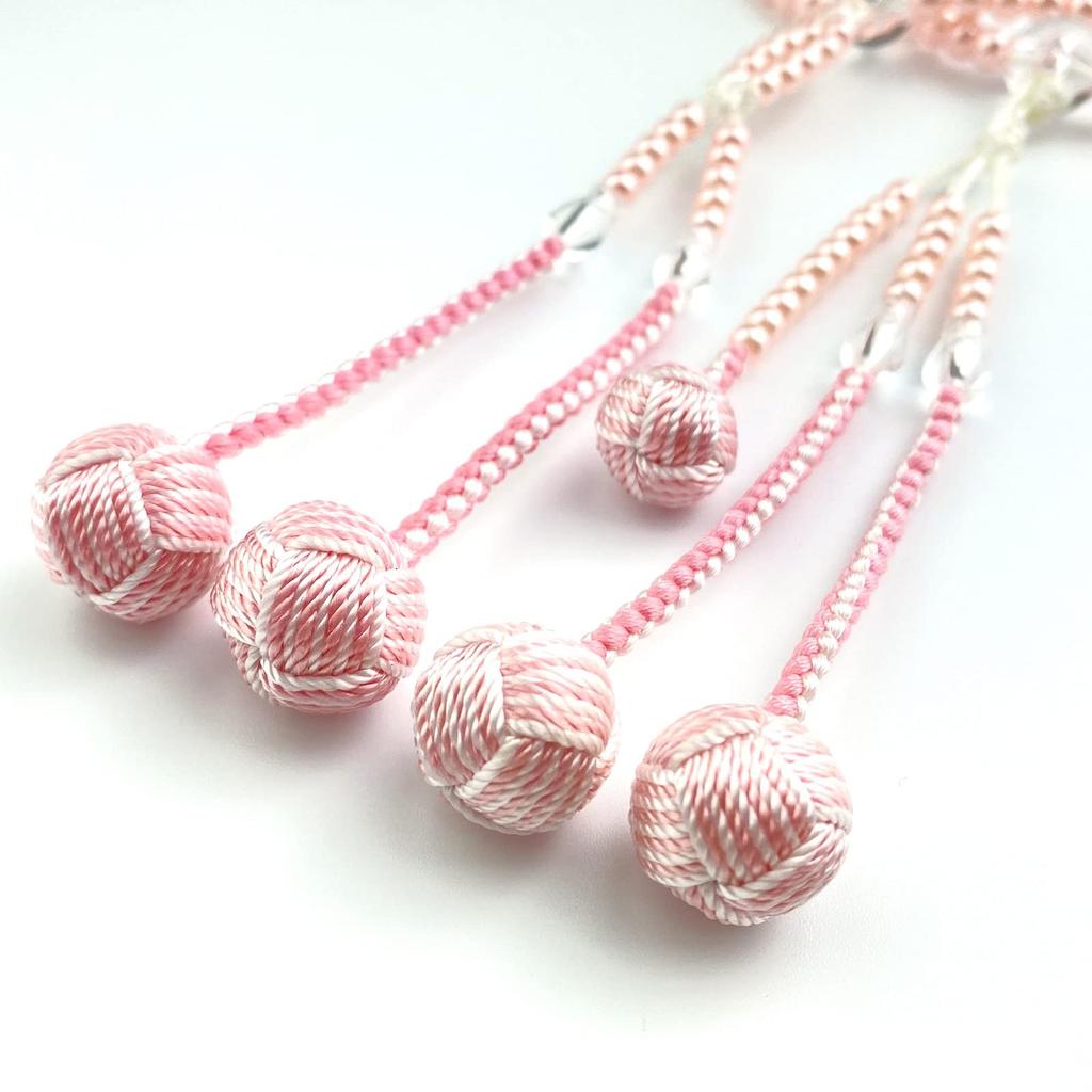 WONDERFUL LOTUS Myorenka Myorenka Soka Gakkai Prayer Beads SGI Prayer Beads for Women and PC Pink Pearl with Acrylic Crystal Temari Tassel Children,