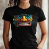 T-Shirt Women Tiki Mask Motif Cotton Size XS To 3XLWill Open In New Window or Tab