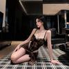 Sex Underwear Sexy Belt Steel Rim Leopard Print onesie Uniform Pure Desire Flirting Pajama Set