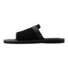 Emporio Armani Leather Flat Open-Toe Slide Sandals Men Footwear Black X4P139XR340K001