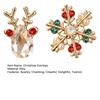 Lightweight Festive Earring Set 1 Pair Christmas Stud Earrings, Sparkling Faux Crystal Elk Antlers Holiday Party Accessories And Snowflake Colorful