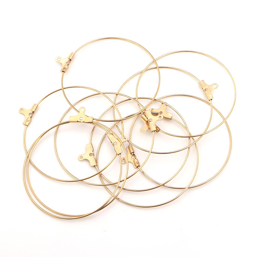 10-20Pcs Stainless Steel Big Circle Ear Wire Earrings 20/25/30/35/40mm Hoop Earring Hooks Connector DIY Earrings Jewelry Making