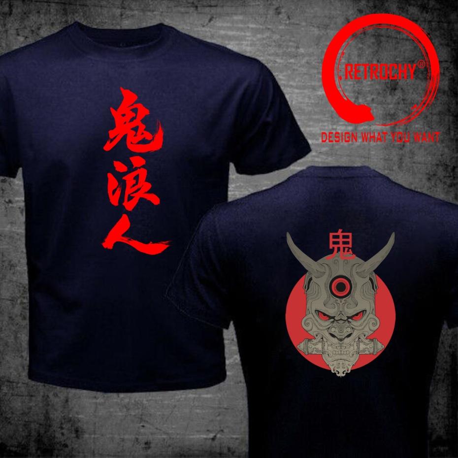 Funny Design Japanese Oni Samurai Shirt Unisex Fashion Trendy Casual Clothing Stylish Tops Tee Shirt Leisure Tshirt Unisexs Tshirt