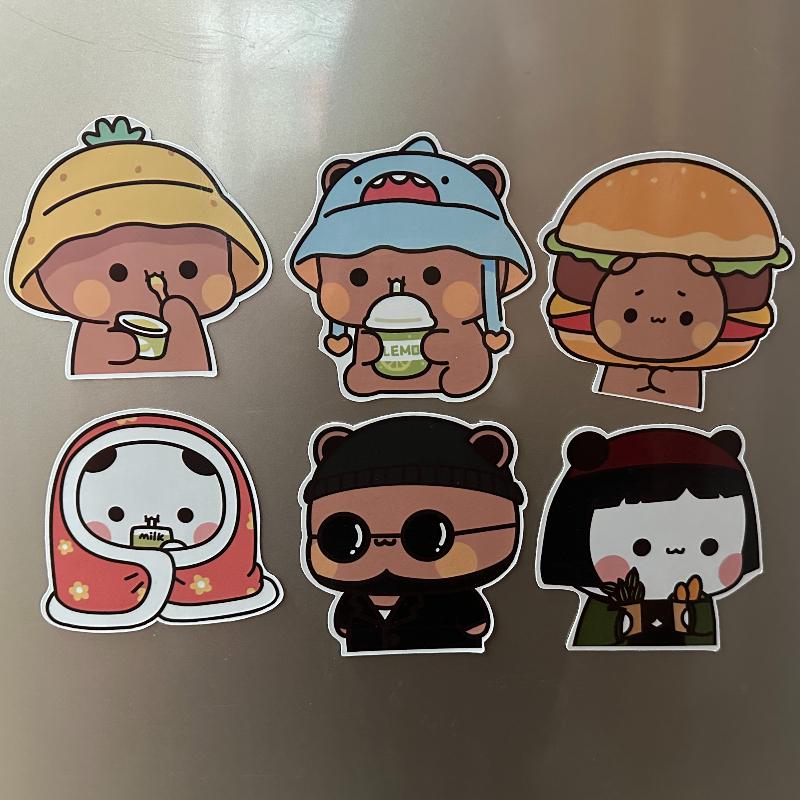 Bubu and Dudu Fridge Magnets Kawaii Panda Yier Refrigerator Magnets Sticker Home Decor Sticker Creative Anime Home Accessories