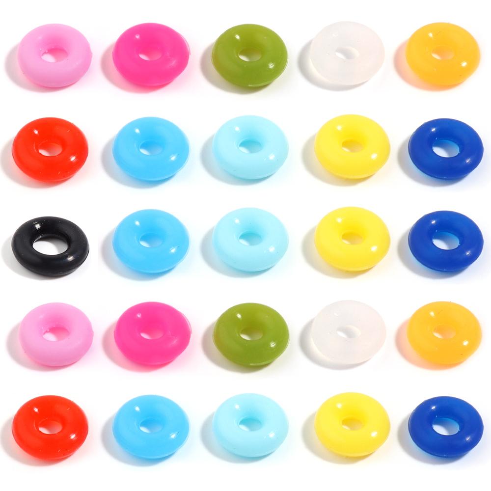 100 Stück/Los Elastische Silikonkautschuk-Stopperringe Bunte Runde Positionierungsperlen Für DIY-Charms Armband Halskette Schmuckherstellung