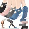 Tåstrumpor med fem tår för yoga med hälskydd och halkskyddande gel för inomhusgymnastik och dans