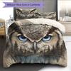 Owl and Its Reflection  Pattern Bedding Quilt Set Quilt Cover Pillowcase Home Decoration  Gift (1 * duvet cover + 2 * pillowcase, without core)