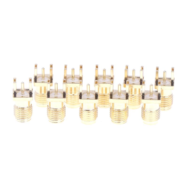 10Pcs/set Metal SMA Female Jack Adapter PCB Board Edge Mount Adapter Socket Jack With Solder Base