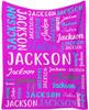 20 Colors Customized Children Adults Name Flannel Blanket Custom Personalized Day Gifts Blanket Cover Fleece Picnic Travel