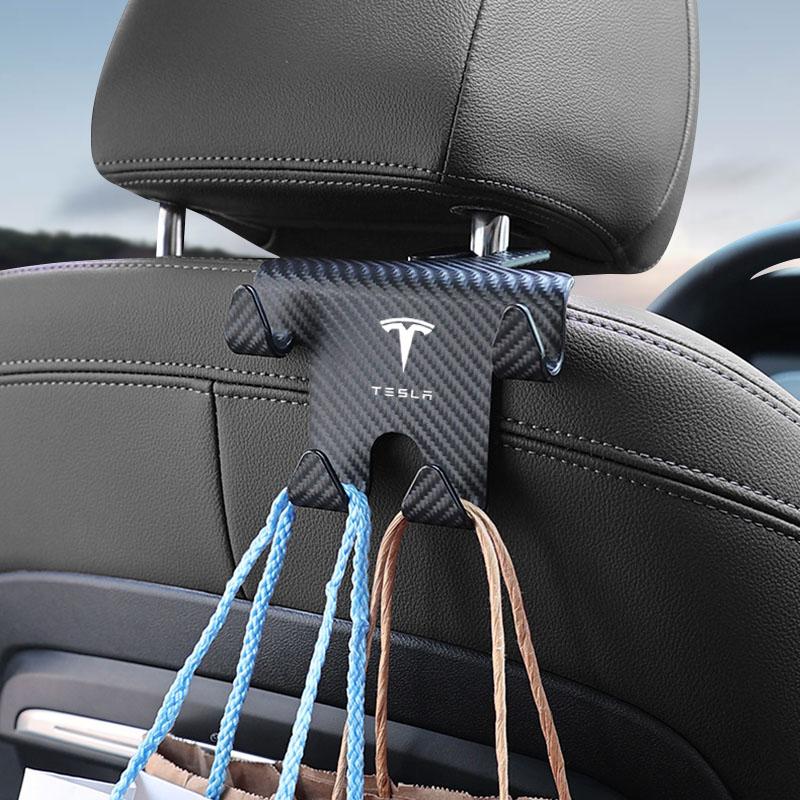 Car Seat Headrest Hook Universal Phone Holder Backseat Organizer For Tesla Model 3 Model X S 2016-2020 Decals TM3 TMX TMS Decal