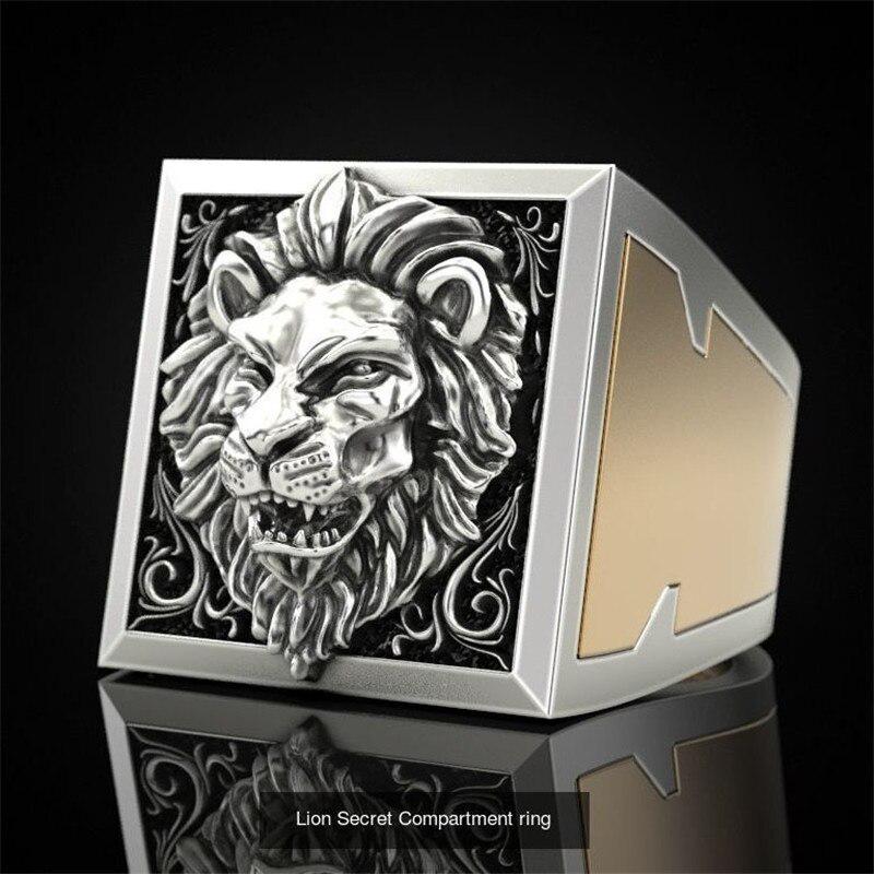 Bague pour hommes, anneau de couleur or, Animal dominateur Lion, Rock Hip Hop, bijoux cadeau