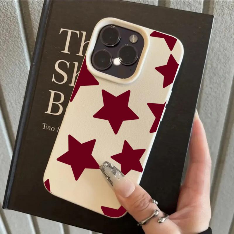 Fashion Red Star Pattern Phone Case For IPhone 17 16 15 14 Plus 13 12 11 Pro Max Case 16E 17Air Shockproof Soft Silicone Cover