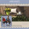 All Weather Wicker Garden Loveseat, 2 Seater Poly Rattan Garden Bench, Outdoor Seating Bench Brown