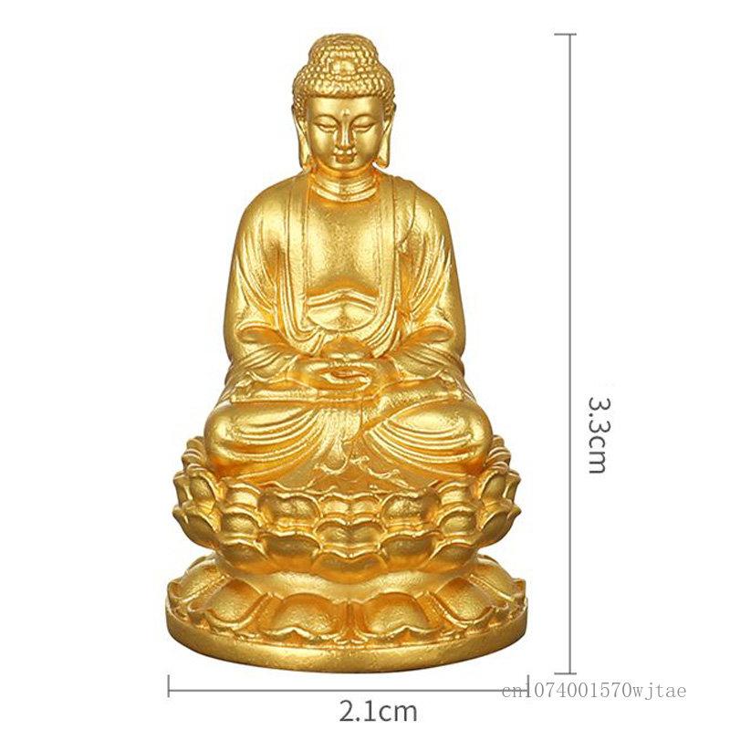 Statue en Cuivre Pur Bénie par Bouddha de Shakyamuni Manjushri Bouddha de la Médecine 1 pouce, Petite Statue de Bouddha pour Offrande 1 Pièce