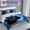 3PC Custom Name Blue Cat Dreamscape Bedding Set Duvet Cover Closure Includes 1 Duvet Cover & 2 Pillowcases for Bedroom