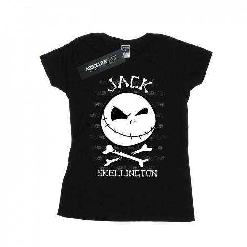 Disney Womens/Ladies Nightmare Before Christmas Jack Face Cotton T-Shirt