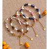 Yhpup Natural Stone Freshwater Pearl Beads Chain Handmade Bracelet Bangle Waterproof Stainless Steel Basic Wrist Summer Jewelry