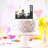 5PCS Scenic Theme Cake Border Decoration Cake Side Border Stick or Lay on Cake Toppers Birthday Cake Decor Accessories for Party