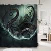 Horror Sea Monster Octopus Shower Curtain Dark Sailboat Ocean Vintage Pirate Ship Wave Polyester Shower Curtains Bathroom Decor