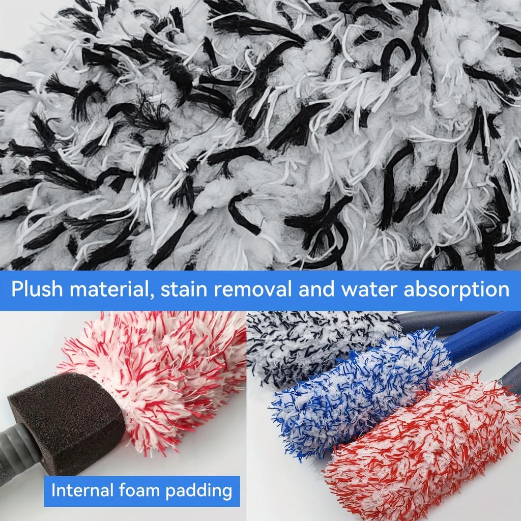 Car Cleaning Brush Multi-Purpose Microfiber Wheel Brushes Portable Rim Wheel Tire Brush for Car Tire Accessories Cleaning Tool