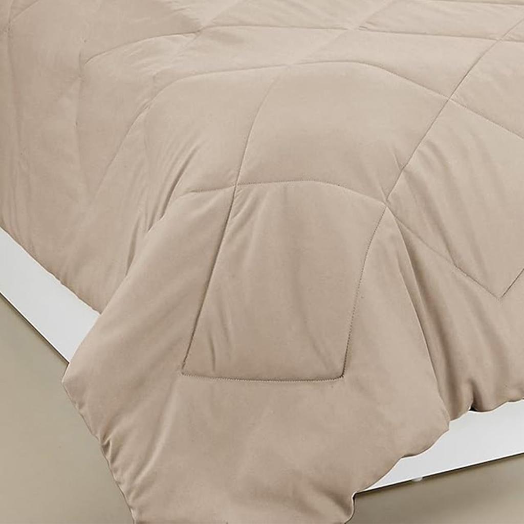Microfibre Reversible Comforter, Double (Subtle Beige & Walnut Brown, 200 GSM), 50 TC