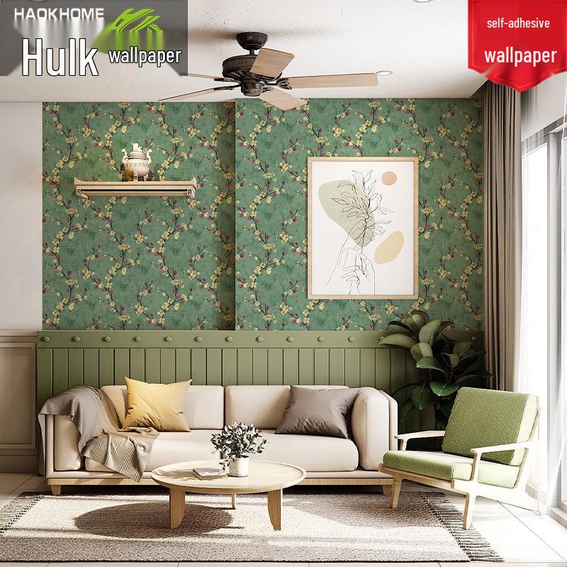 Vintage Style Self-Adhesive Wallpaper for Cozy Home Decor: Thickened American Retro Wall Stickers for Bedroom and Living Room.