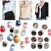 10pcs/set Shirt Brooch Button-free Button Pins Women Fashionable Imitation Pearls Blouses Buckle Clothing Accessories