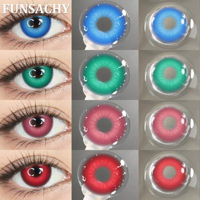 FUNSACHY 1 Par Lentes de Contacto Cosplay Serie FROYA para Ojos Lentes de Anime Coloridas para Cosplay Lente Rosa Anual 14.0mm Lente de Moda