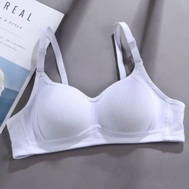 Ladies Korean Version No Steel Ring Simple Glossy Thin Thread Gather Anti-sagging Anti-glare Side-collection Bra