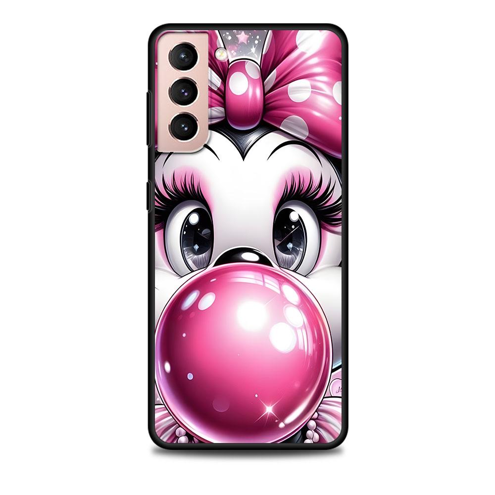 Minnie Mouse Case for Samsung Galaxy S23 S10e S10 S21 FE S22 S9 S24 Ultra S20 Plus Soft Black TPU Phone Cover Bumper