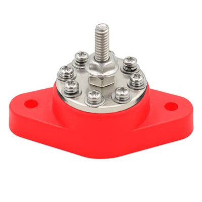 Red Battery Junction Post Bus Bar Power Distribution Block M6 Single Stud For RV